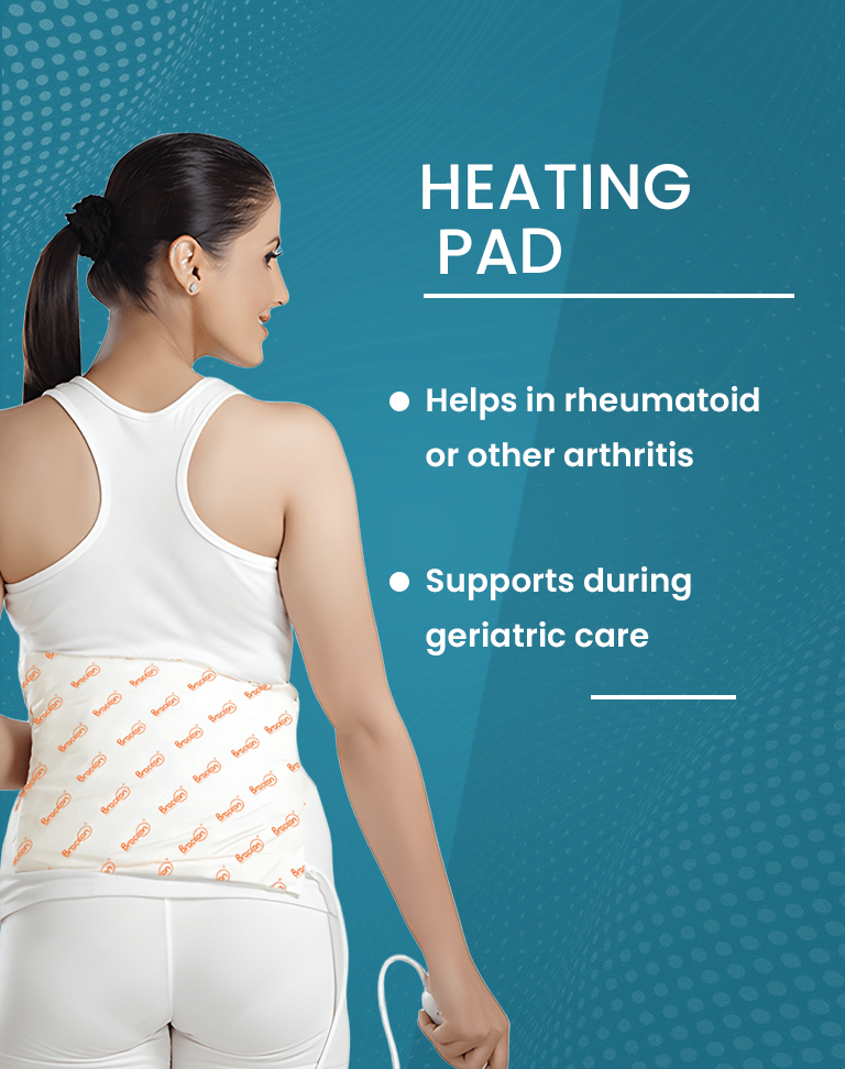 Heating Pad – Soothe Sore Muscles & Relax 🔥 Person using a soft electric heating pad to soothe neck, back, or shoulder pain.